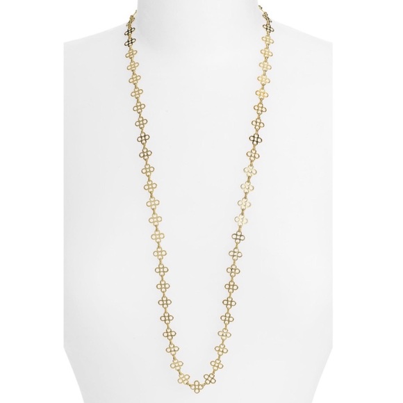 Tory Burch Mini Clover Gold Toned 16” Chain Necklace - Picture 1 of 5